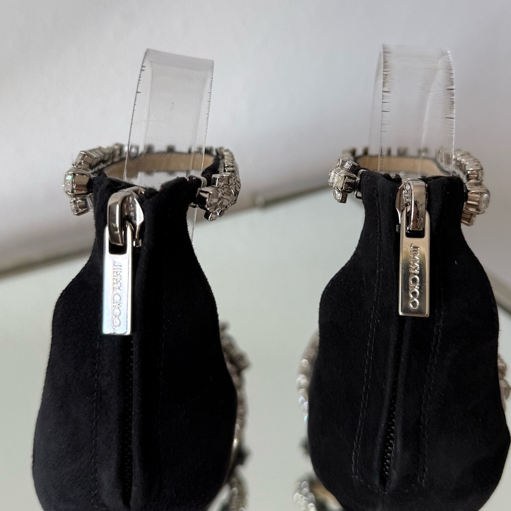 EUC JIMMY CHOO Josefine Crystal Strappy Cocktail Stiletto Sandals - Picture 11 of 15